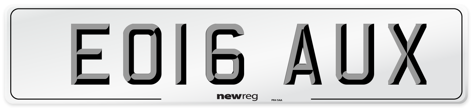 EO16 AUX Number Plate from New Reg